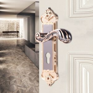 1 Set Vintage Door Lock European Style Retro Bedroom Door Handle Lock Interior Anti-theft Room Safety Door Lock