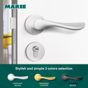 Marie Door Handle Lock Set For Interior Doors Modern Split Lock Cylinder With Keys Bedroom Bathroom Mute Door Handles Universal