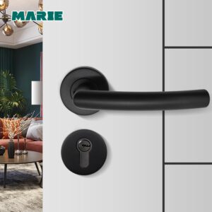 LH1007 Black Color Stainless Steel Half-Dummy Door Knob For Interior Door Lever Brushed Nickel Door Handle