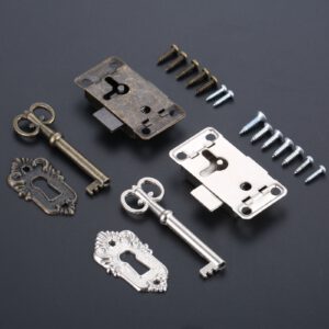 Antique Iron Door Lock Drawer Cabinet Jewelry Archaize Schloss Wardrobe Cupboard Door Lock+Key Locksmith Tool Set Locks with Key