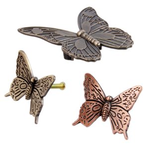 Butterfly Knob Antique Bronze Brass Furniture Handle Vintage Kitchen Handle Dresser Drawer Cabinet Pull Decorative 43mm/83mm