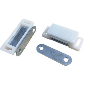 Cupboard Cabinet Etc Furniture Door Latch/Catch Closures Highly Magnet Catch with Metal Plate and Free Screws Plastic New