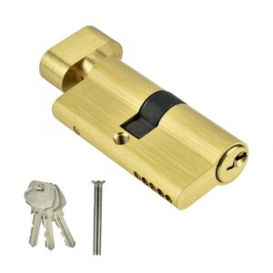 Door Cylinder Biased Lock 65mm Security Copper Single Open Lock Cylinder Bedroom Brass Door Lock Cylinder with Keys