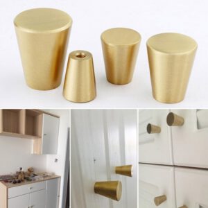 Brass Cabinet Door Handles Cone Simple European Chinese Drawer Cupboard Wardrobe Dresser Shoe Box Furniture Pulls Knobs