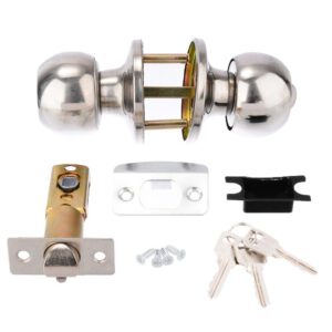 Stainless Steel Round Door Knob Set Ball Door Knob Handle for Bedroom Bathroom Handle Lock With Key Hardware Door Knobs