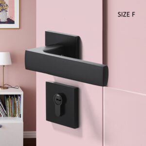 Bedroom Door Lock with door handle Black door lock Continental Wooden interior Door Handles Lock for home