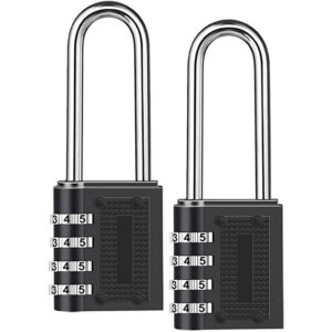 2PCS Heavy Duty Digit Combination Lock Weatherproof Security Padlock Outdoor Gym Safely Code Lock Black #jsw