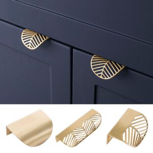 Leaf Shape Furniture Cupboard Cabinet Wardrobe Drawer Pull Knob Brass Door Handle Hardware Furniture Hardware Accessories