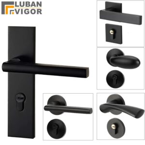 Custom link,7sets , type Z,ship to Netherlands , Black Interior/Bedroom Split door locks ,Silent lock body Door hardware